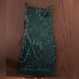 Fashion Nova Teal/Green Sequin Dress